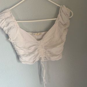 white off the shoulder crop top
